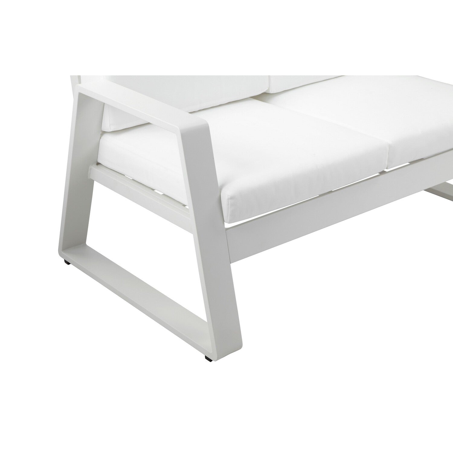 White Aluminum Outdoor Sofa with Fabric Cushions P1453