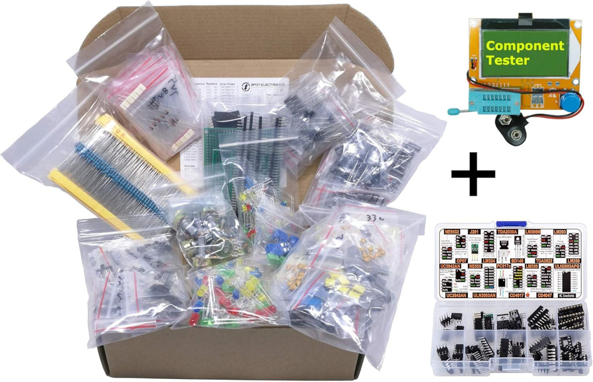 1870 pcs Electronic Component Kit Assortment with LCR-T4 Tester O2557