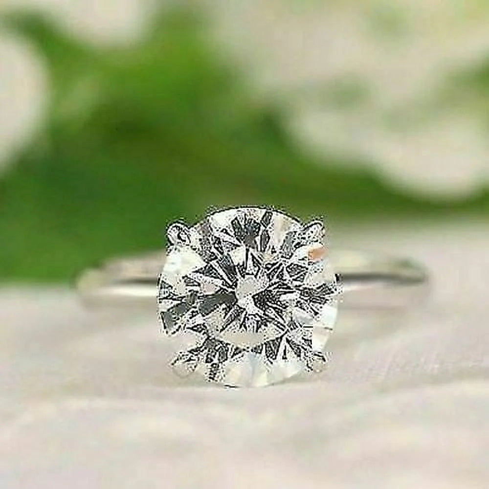 18K White Gold Diamond Engagement Ring Size 5 K24672