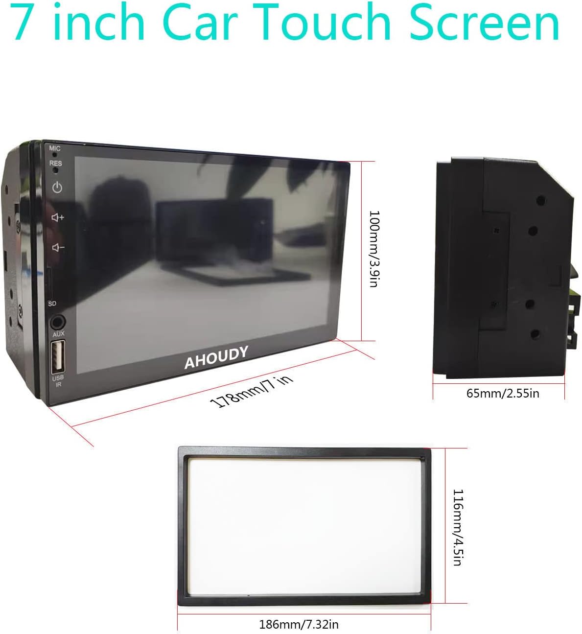 7inch Double Din Touchscreen Car Stereo with Bluetooth X592488