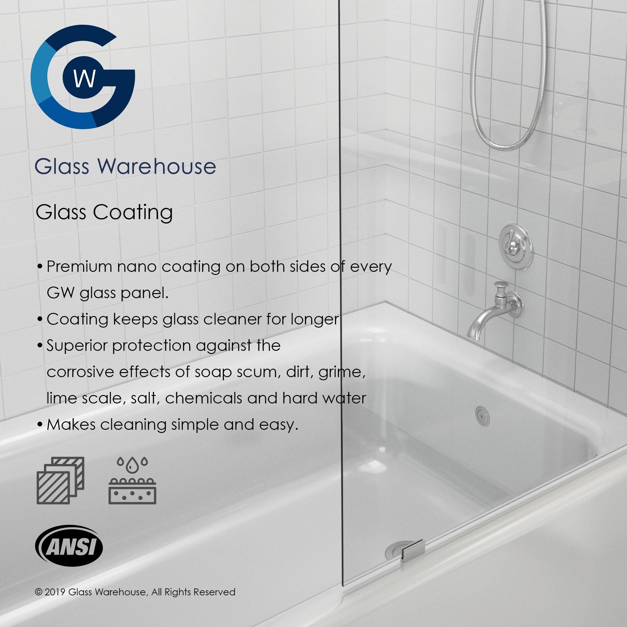 Frameless Fixed Shower Panel V745