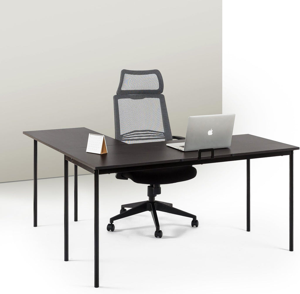 White Metal Corner Desk with Storage Drawer K7653