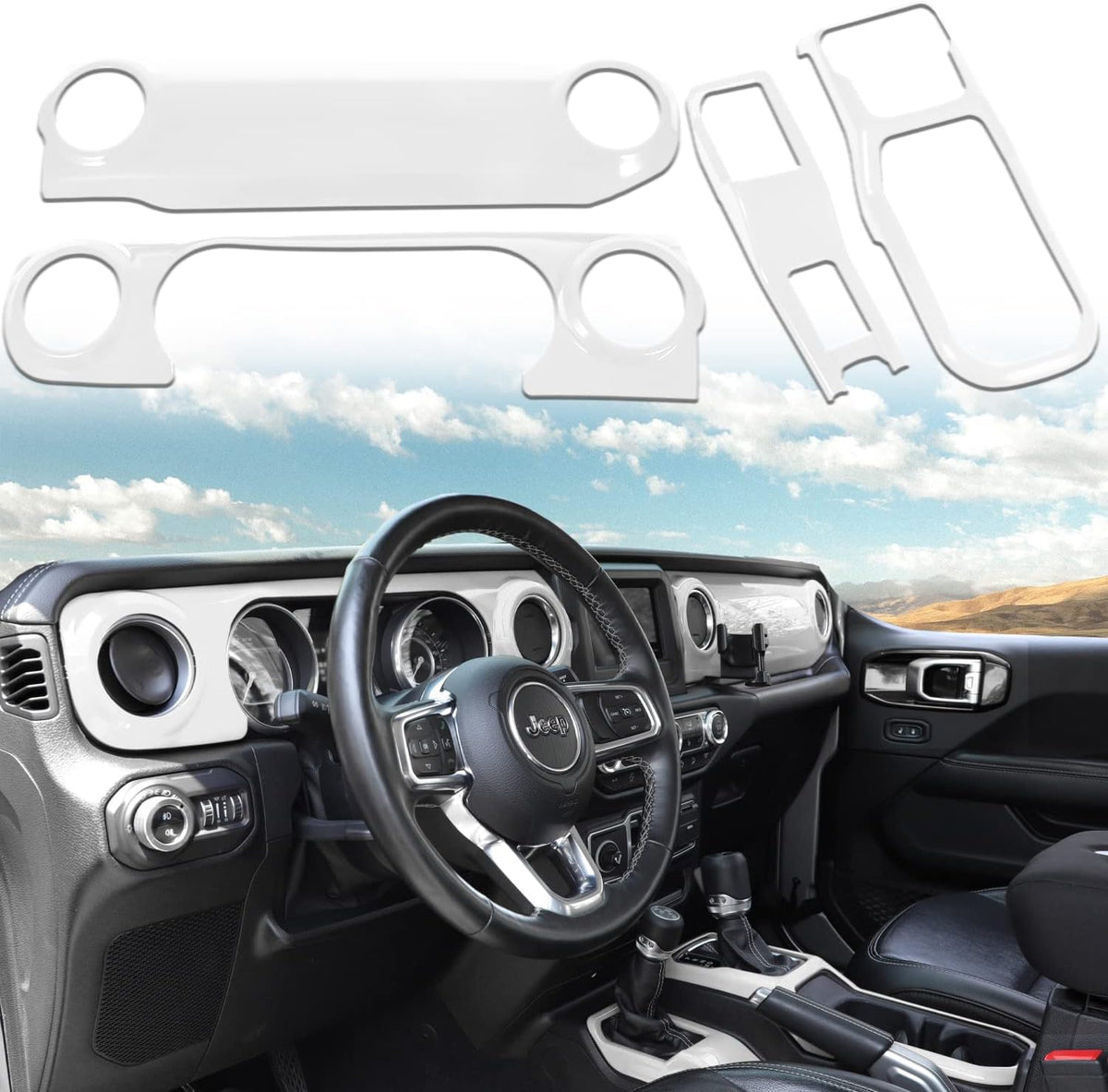 Purple Center Console Dashboard Trim Gear Shift Panel Cover 4PCS U971