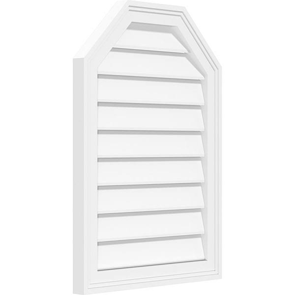 34x22W x 20x22H Octagonal Top Surface Mount PVC Gable Vent H39860