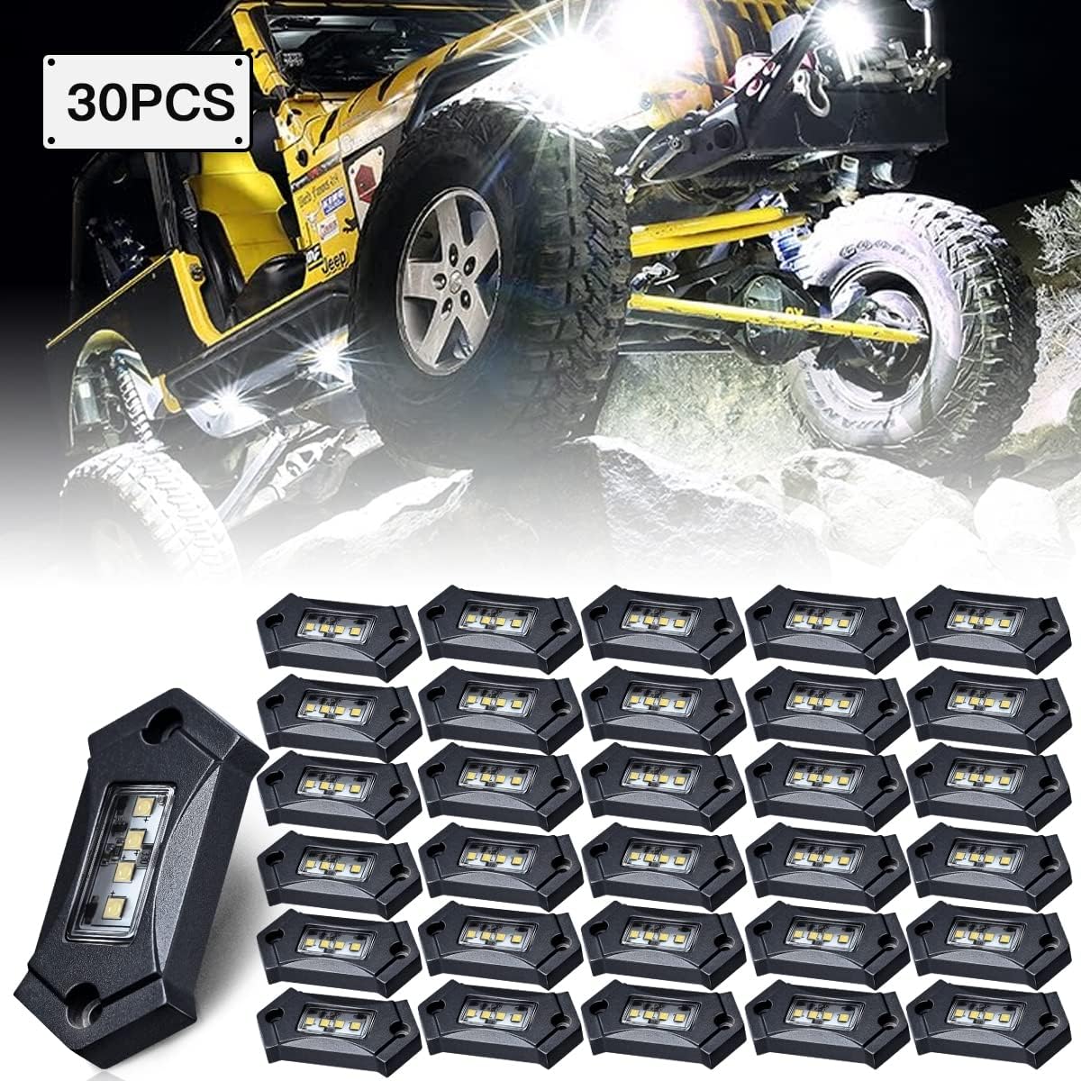 20Pods White LED Rock Lights M5203