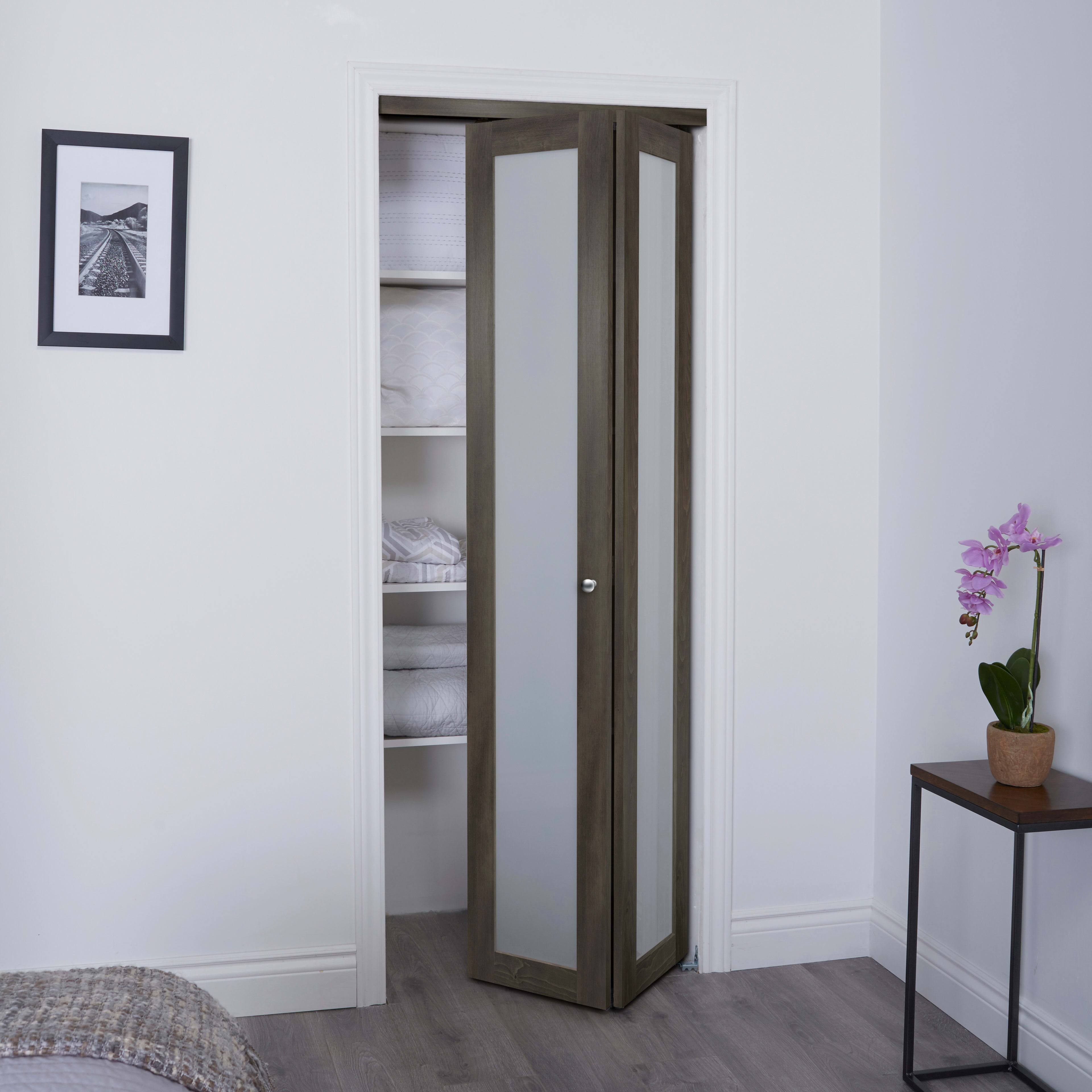 36 x 80 in Gray MDF Bifold Door with Hardware H4037