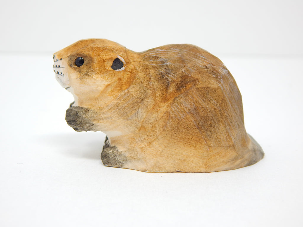 Beaver Wood Figurine Handmade Carved Ornament H87918