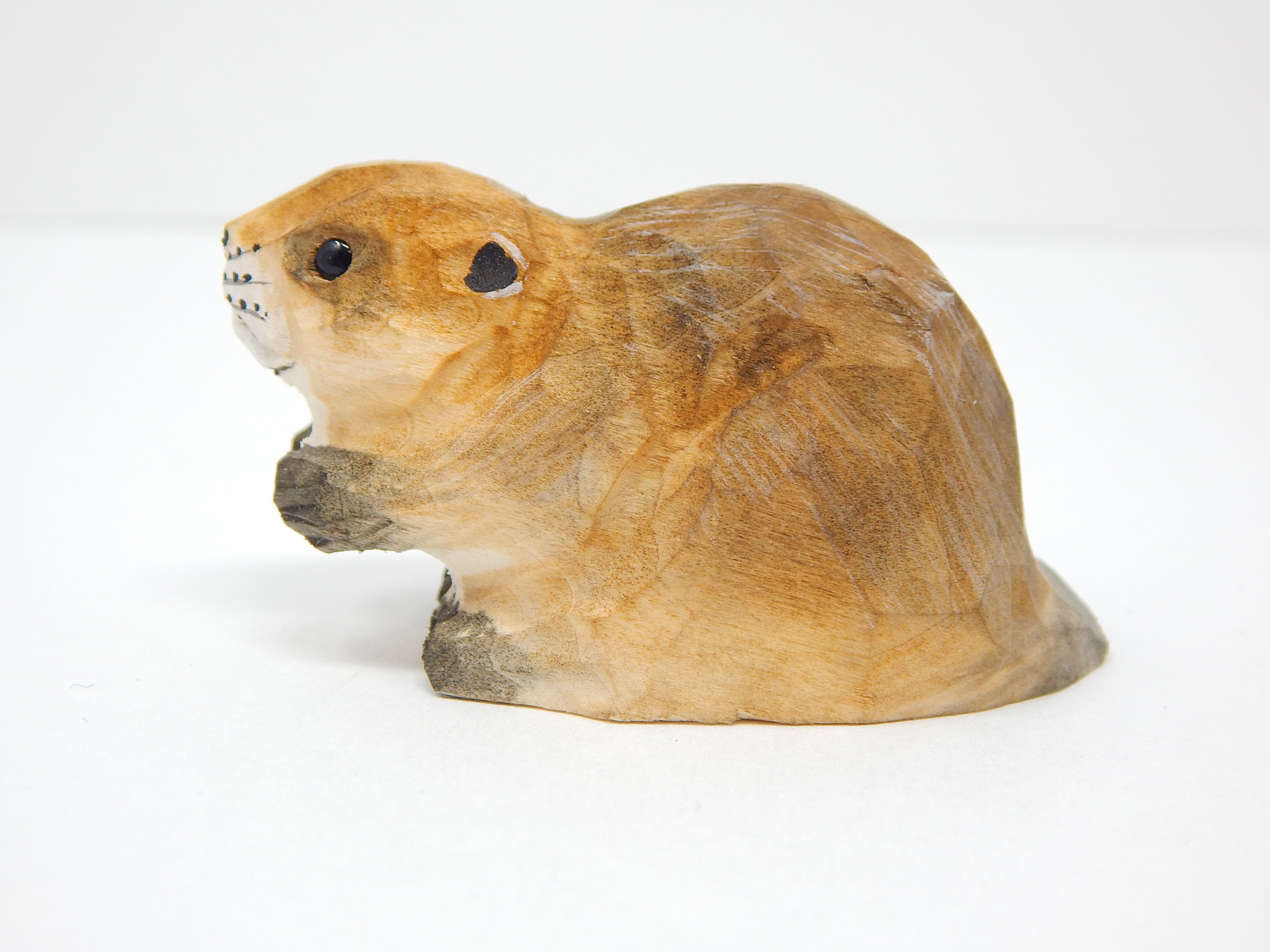 Beaver Wood Figurine Handmade Carved Ornament H87918