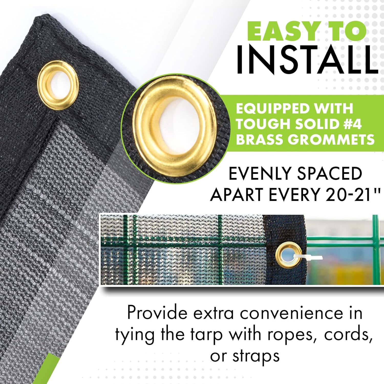 Heavy Duty Black Knitted Mesh Tarp with Grommets, 10 FT X 12 FT, Pack of 2 H421