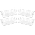 White Set of 4 Wire Hanging Basket Shelves S7549