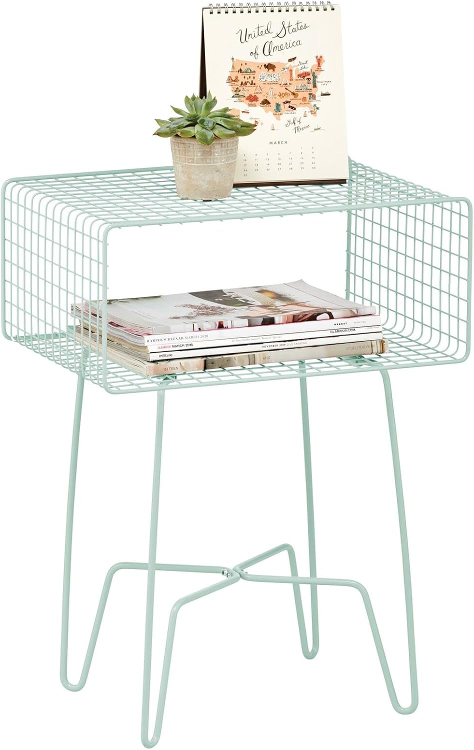 Industrial Side Table with Storage Shelf K2124