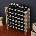 36 Bottle Manufactured Wood Floor Wine Bottle Rack in Natural Color I6818