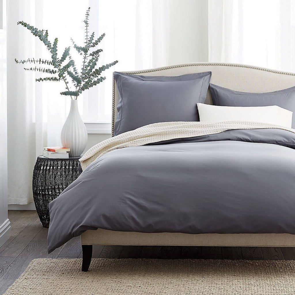 Pewter Gray Supima Cotton Percale Duvet Cover, Twin X322158