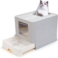 Top Entry Cat Litter Box with Anti-Splashing Pan A916575