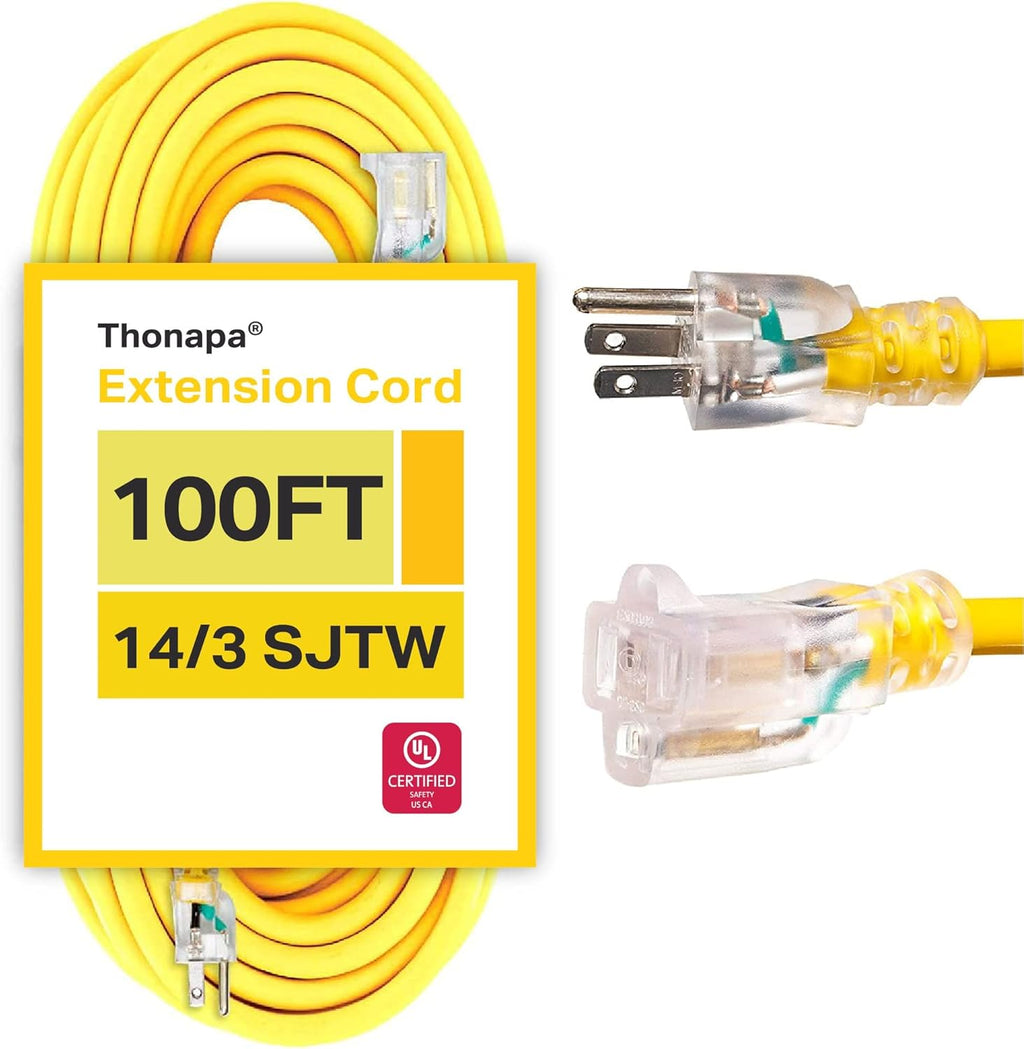 Yellow 25 Ft Heavy Duty Outdoor Extension Cord H241