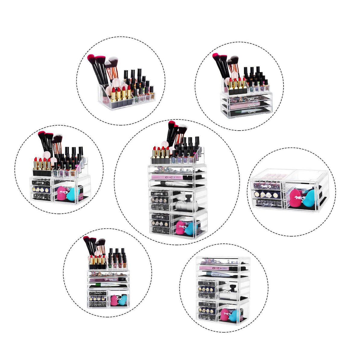 Transparent Makeup Organizer with Drawers P2570