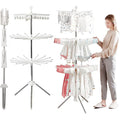 White Stainless Steel 3-Tier Foldable Clothes Drying Rack V917