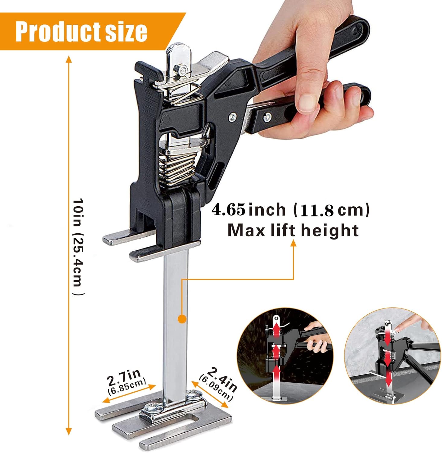 Solid Metal Arm Handheld Jack, Portable & Adjustable Lift Jack (2pcs) Y292132