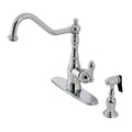 Polished Chrome Pull Down Single Handle Kitchen Faucet with Side Sprayer P1937