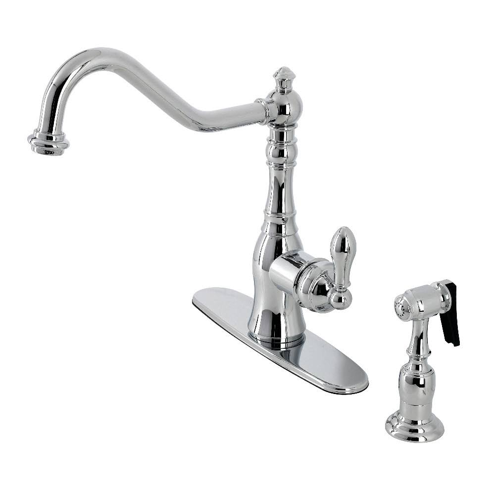 Polished Chrome Pull Down Single Handle Kitchen Faucet with Side Sprayer P1937