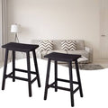 Pine Wood Saddle Seat Bar Counter Stools 29 inch 24 inch Black O729885