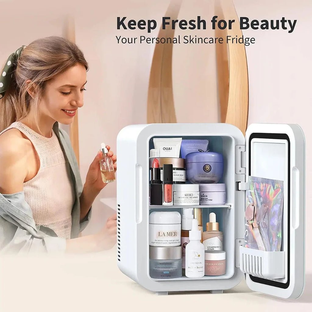 White 8 Liter Portable Cooler and Warmer Mini Refrigerator U3575