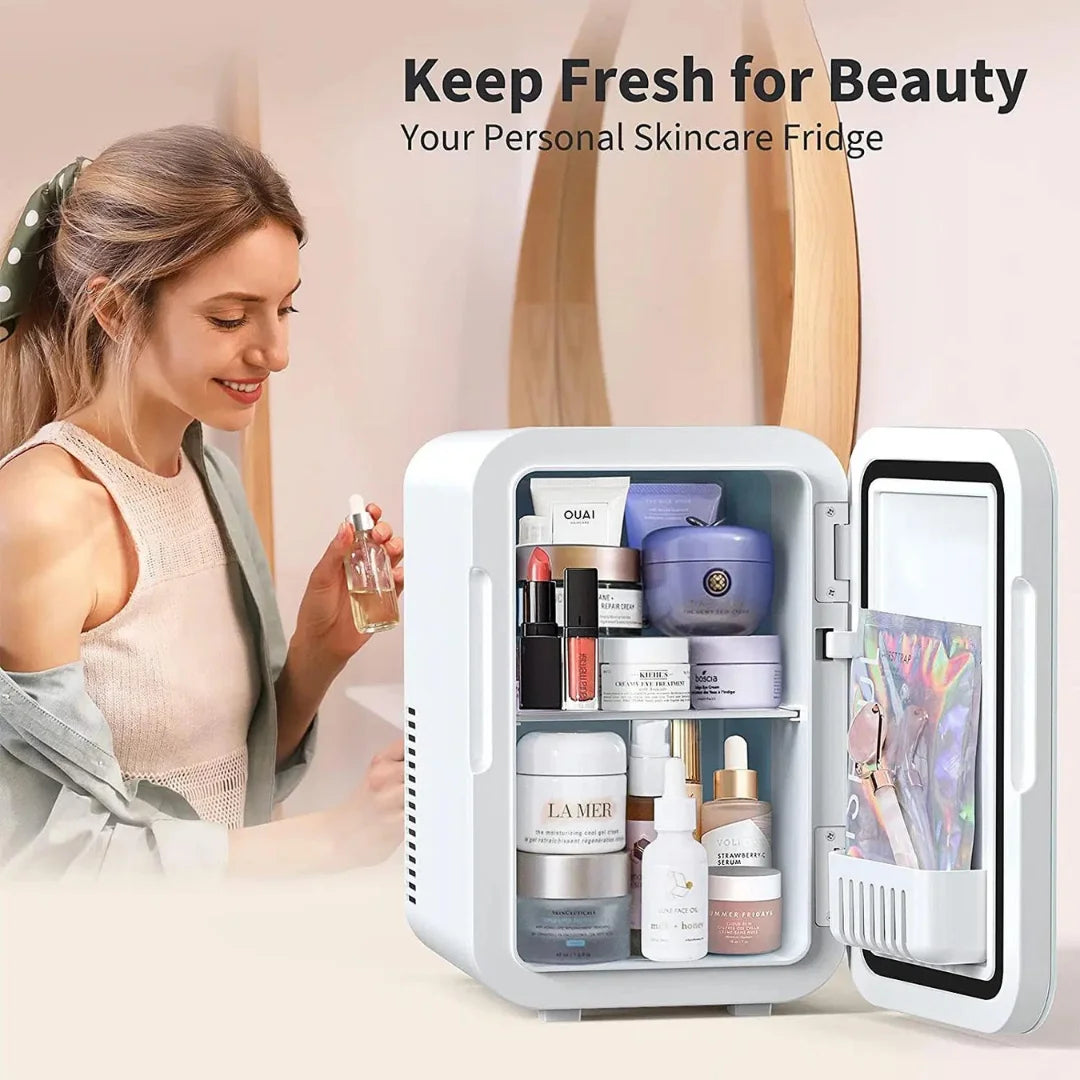 White 8 Liter Portable Cooler and Warmer Mini Refrigerator U3575