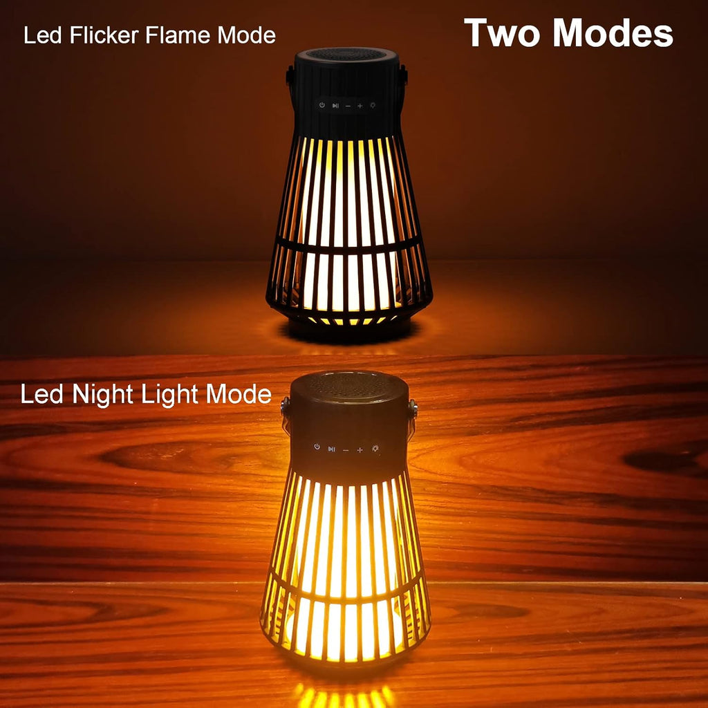 Outdoor Bluetooth Speaker with LED Flickering Flame Effect, Portable Waterproof Wireless Speaker with Wall Mounted Hook L503219