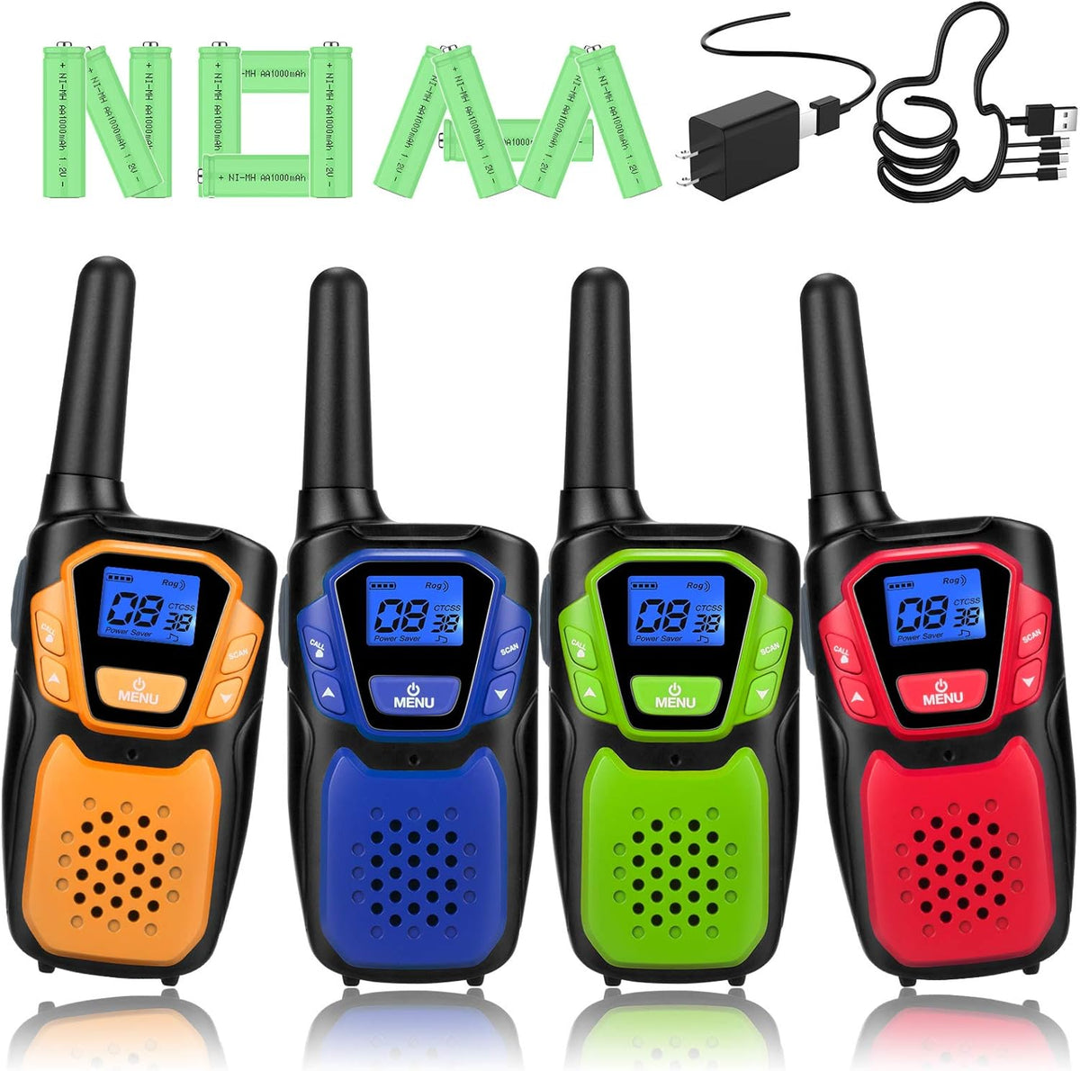 4 Pack Rechargeable Two Way Radio Walkie Talkies M834051
