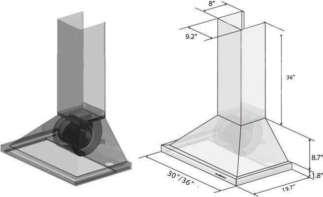 48 in. Wall Mount Range Hood U76844