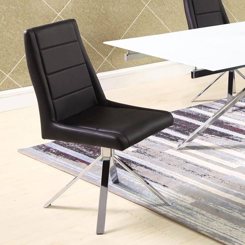 Black Channel Back Chair [Set of 2] S312985
