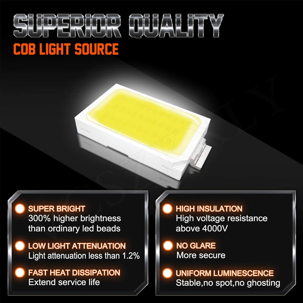 6000K Cool White LED Headlight Bulbs Combo, 6 LED Bulbs S701