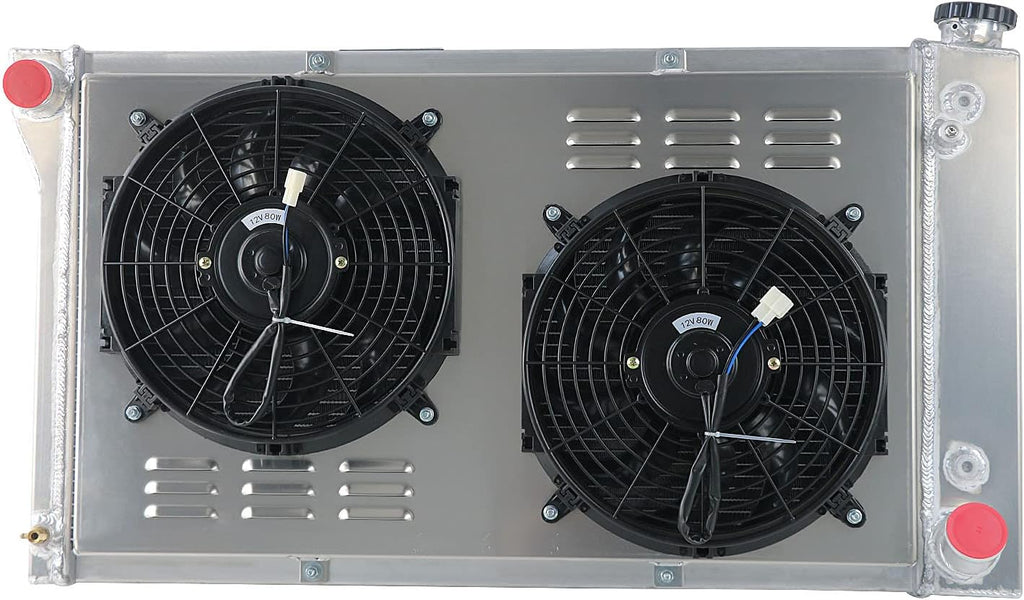 4 Row Aluminum Radiator with 2 x 12" Fan and Shroud M93629