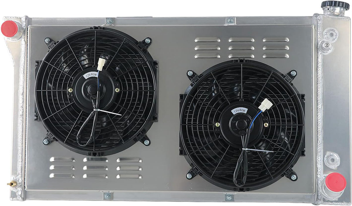4 Row Aluminum Radiator with 2 x 12" Fan and Shroud M93629