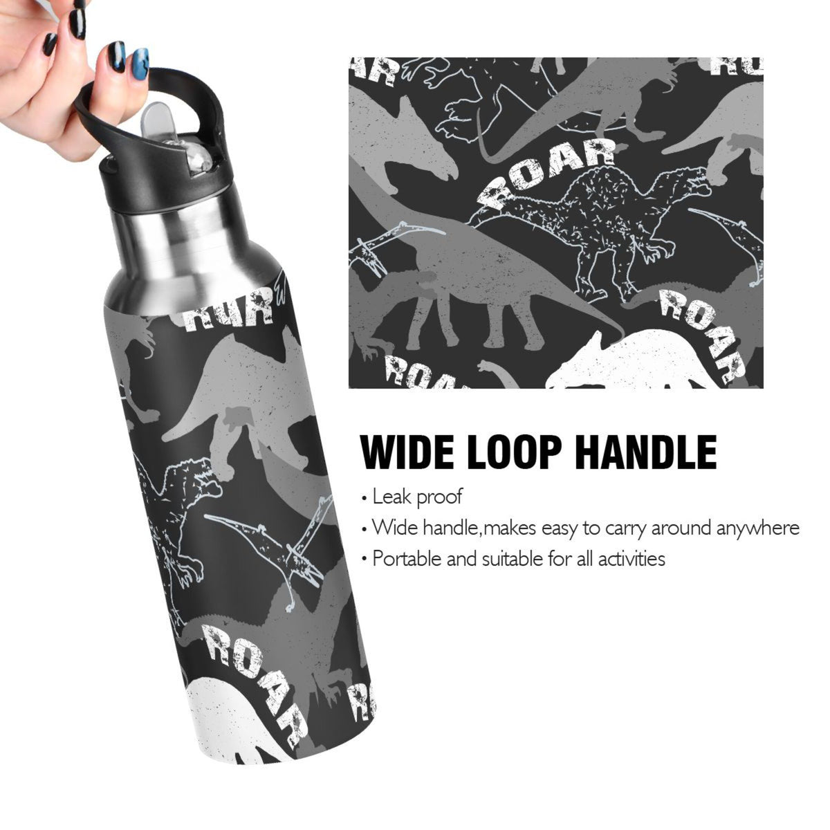 Stainless Steel Insulated Water Bottle with Straw Lid P55233
