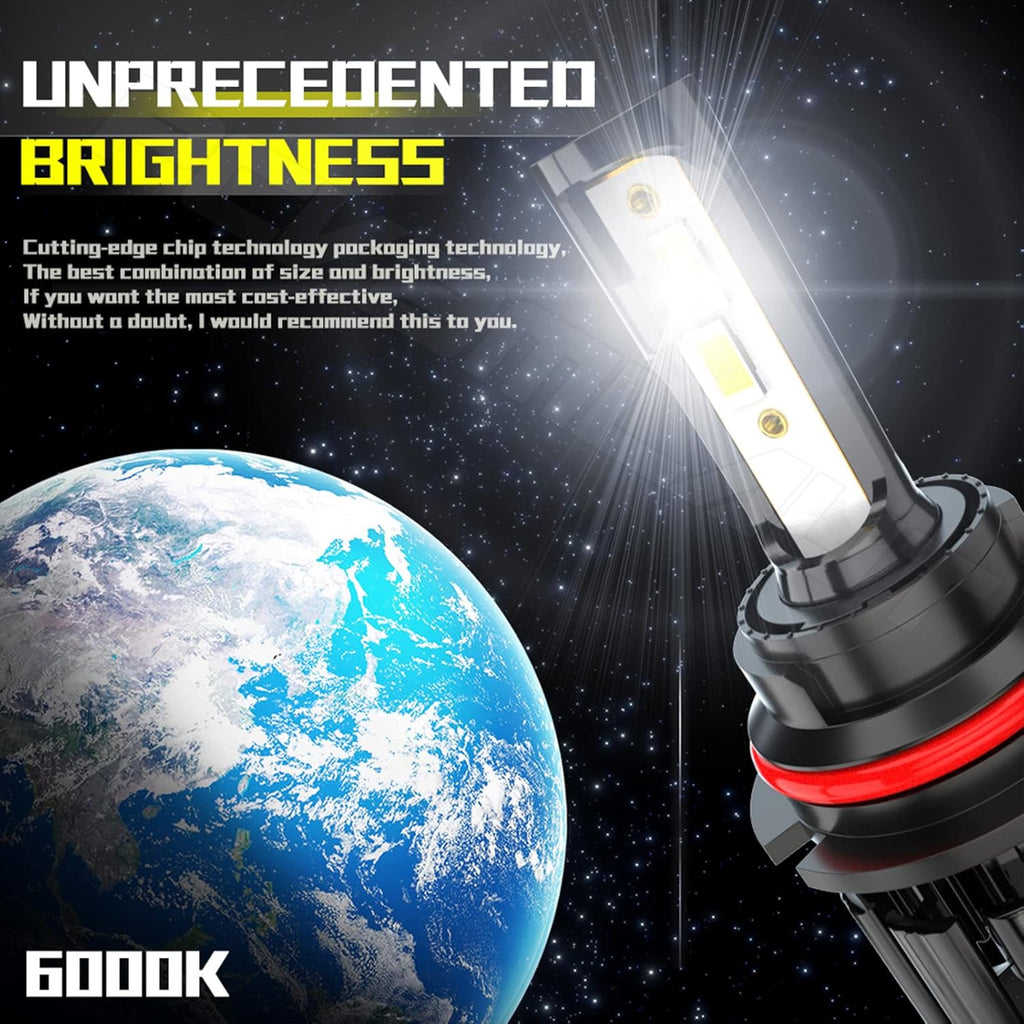 9007 High Low LED Headlight Bulbs, 6000K Cool White, Pack of 2 O3171