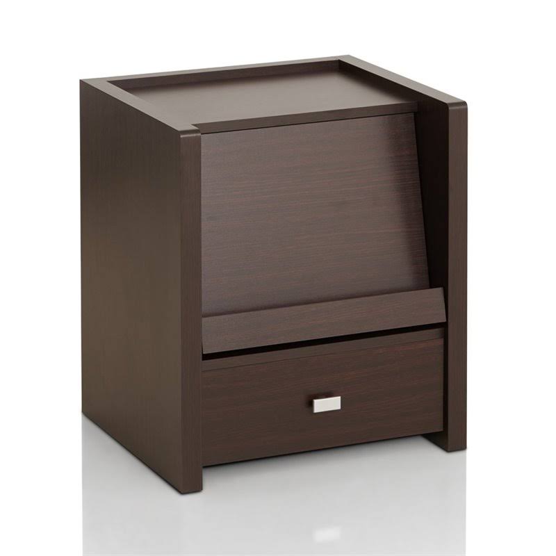 Walnut Open Shelf End Table Q68391