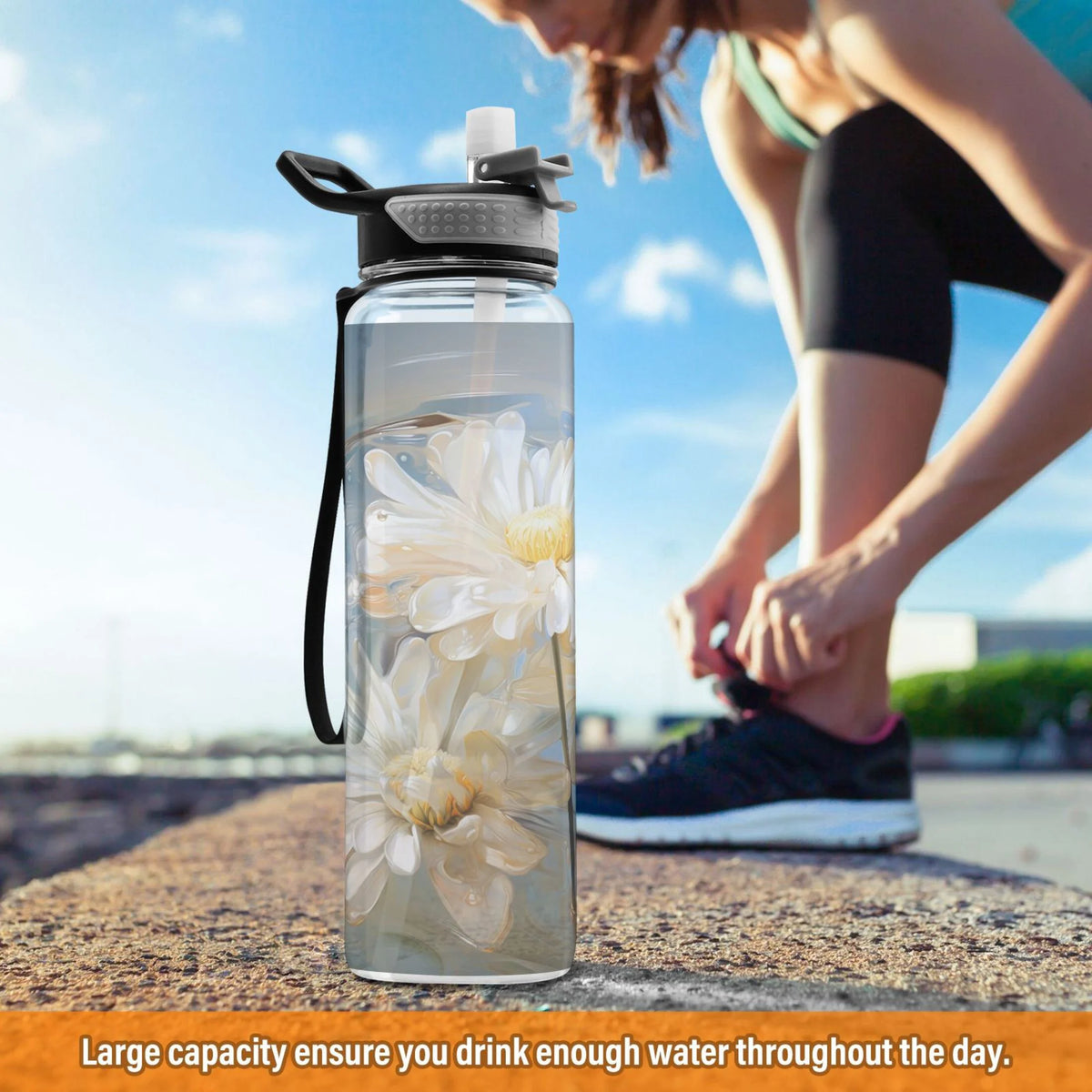 Clear Tritan 32oz Water Bottle with Straw T27020