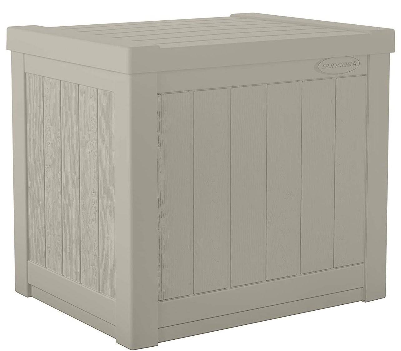 22 Gallon Resin Deck Storage Box Light Taupe E128733