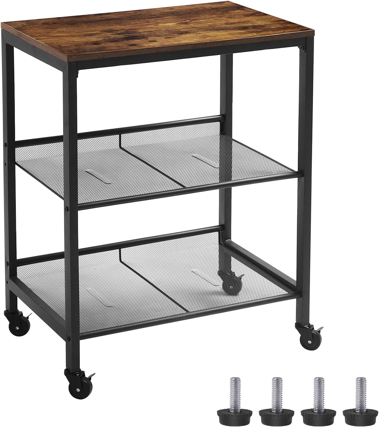 Rolling Cart, 3-Tier Utility Cart with Brakes U3914
