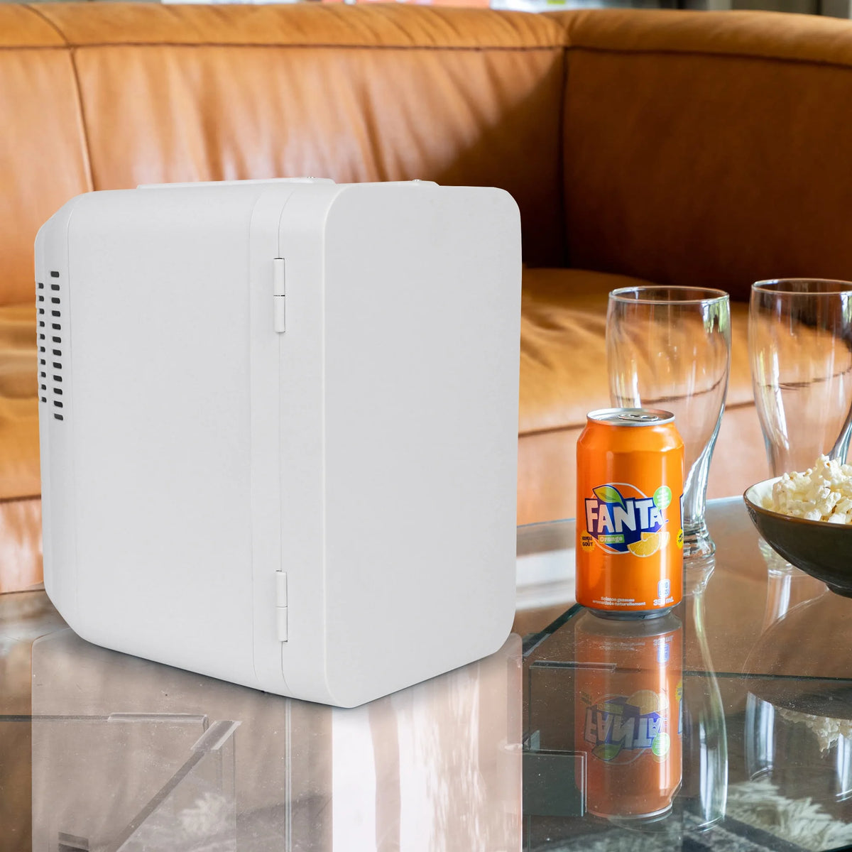 White 8 Liter Portable Cooler and Warmer Mini Refrigerator U3575