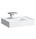 Matte White Wall Mount Rectangular Bathroom Sink with Two Faucet Holes Z89795