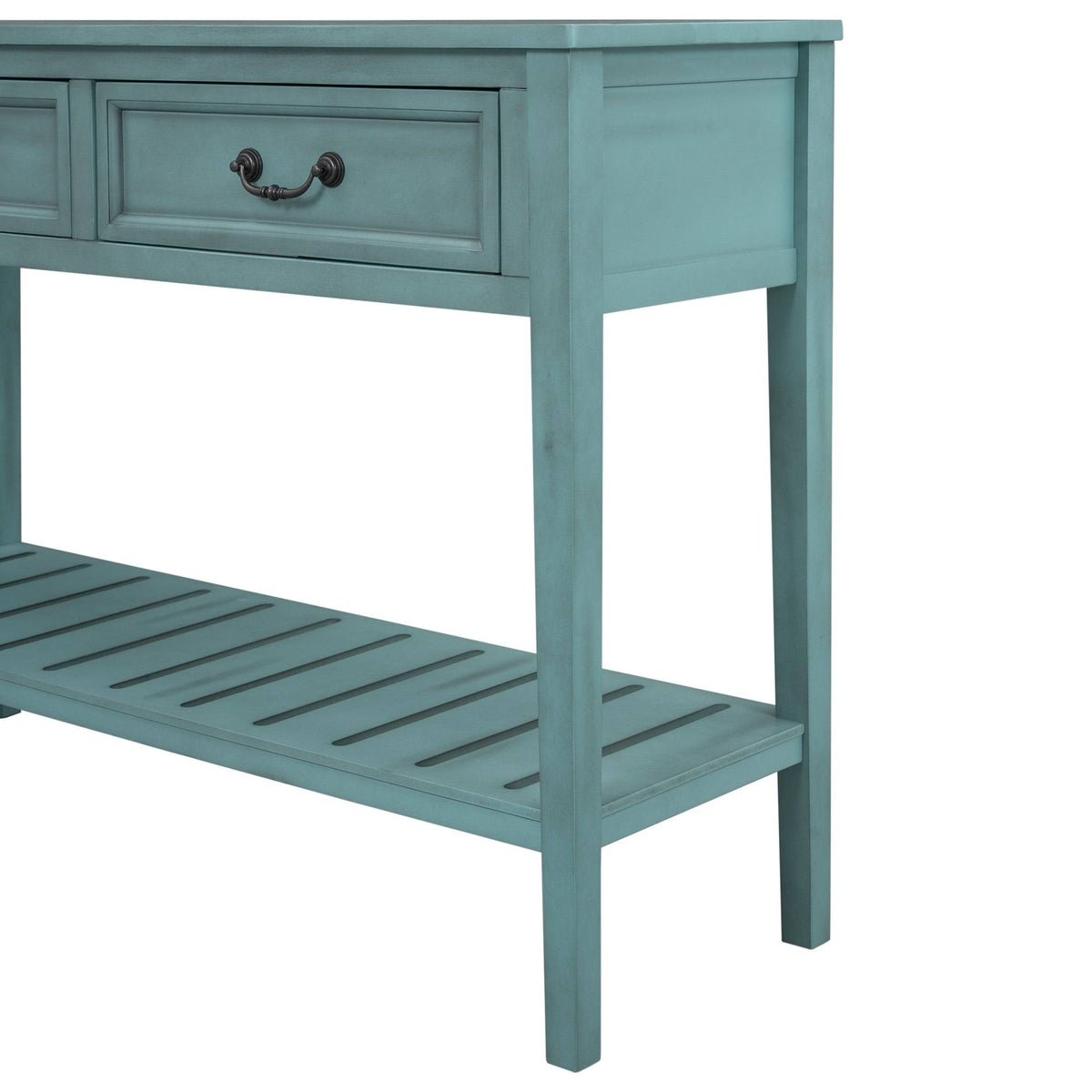 Green Console Table with 2 Drawers and 1 Shelf P459001