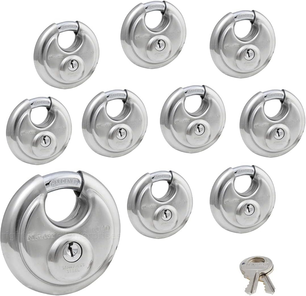 8 Keyed Alike Stainless Steel Padlocks R438623