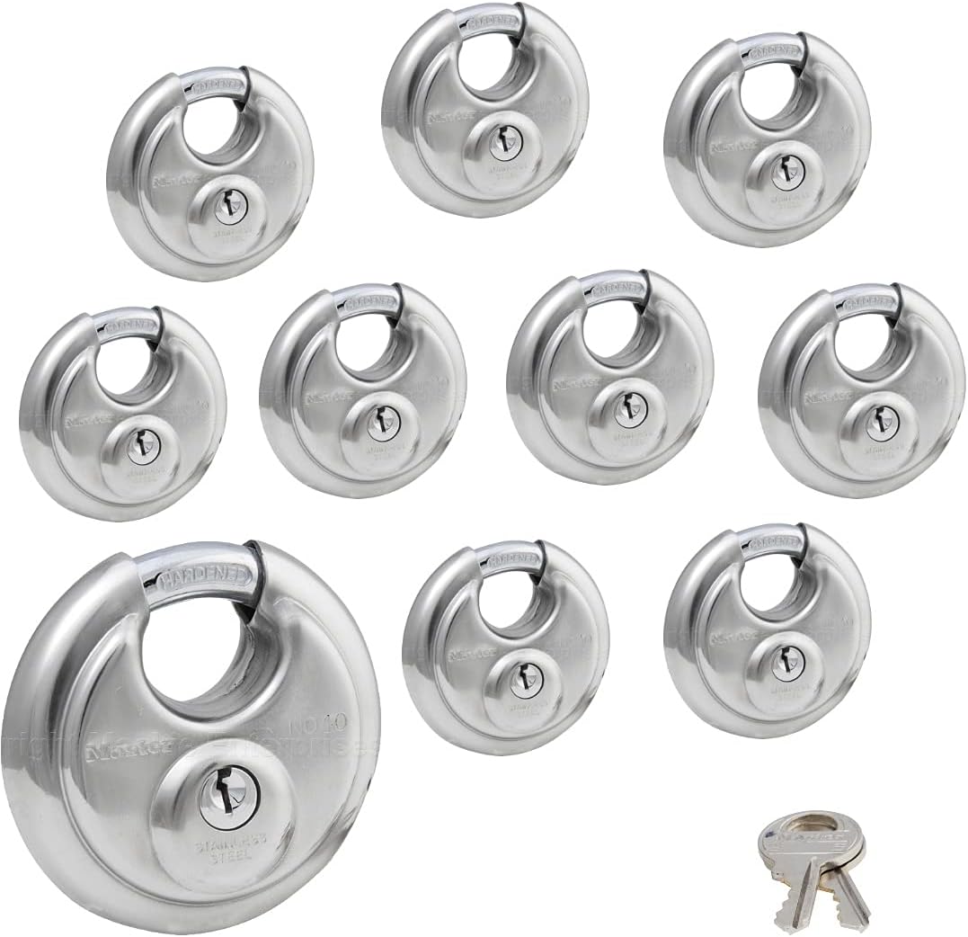 8 Keyed Alike Stainless Steel Padlocks R438623