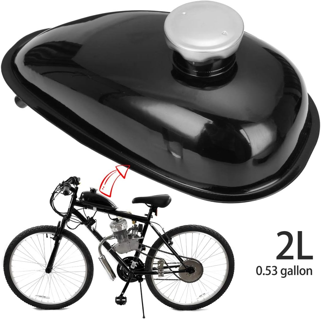 2L Metal Fuel Gas Tank with Cap for Motorized Bicycle Engine I406