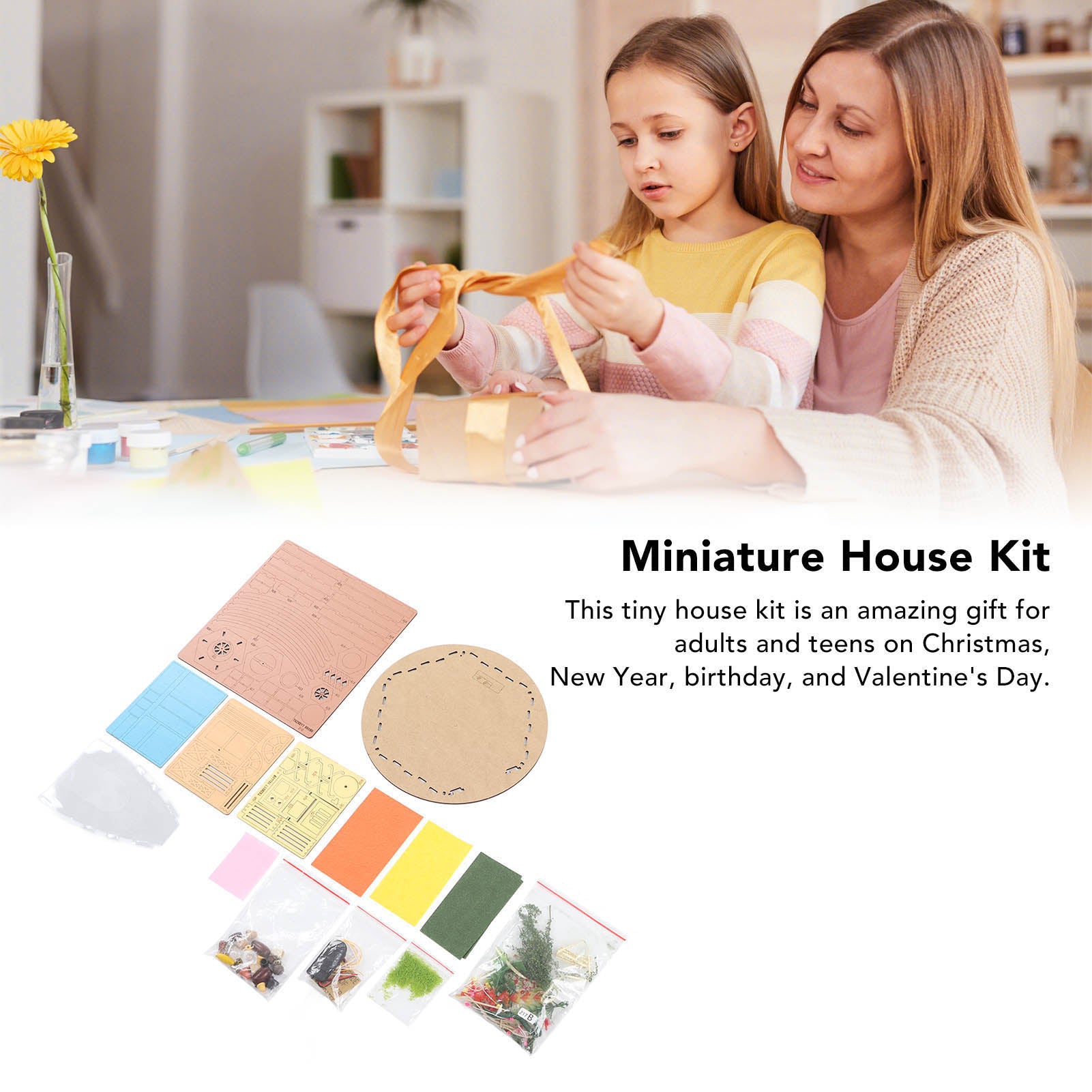 Miniature House Kit 1:24 Wood Dollhouse Kit H95005