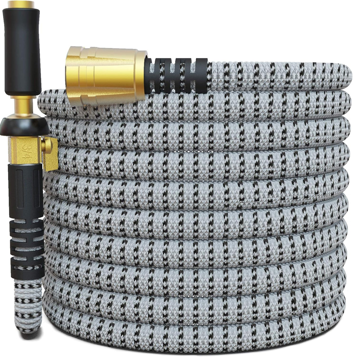 100FT Expandable Garden Hose with Triple Latex Core Brass Fittings C833