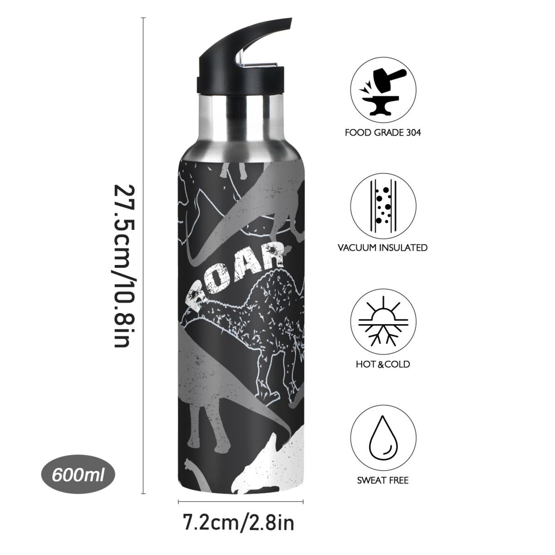 Stainless Steel Insulated Water Bottle with Straw Lid P55233