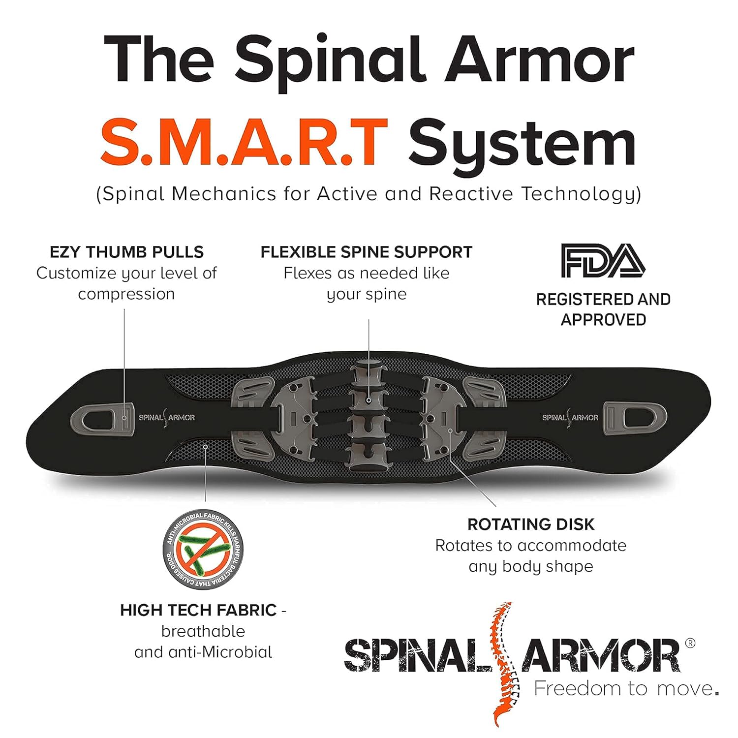 Breathable Adjustable Lumbar Support Back Brace B958202